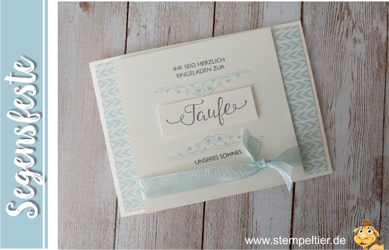 stampin up segensfeste taufe kommunion firmung hochzeit konfirmation christening einladung himmelblau