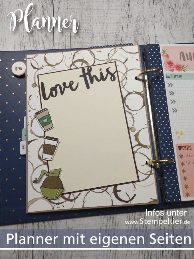 stampin up planner planer einlegeblätter blanko kaffe ole coffee suite