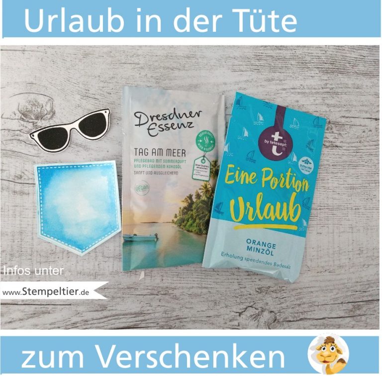 Urlaub in der Tüte Kindergärtnerin Geschenk Stempeltier