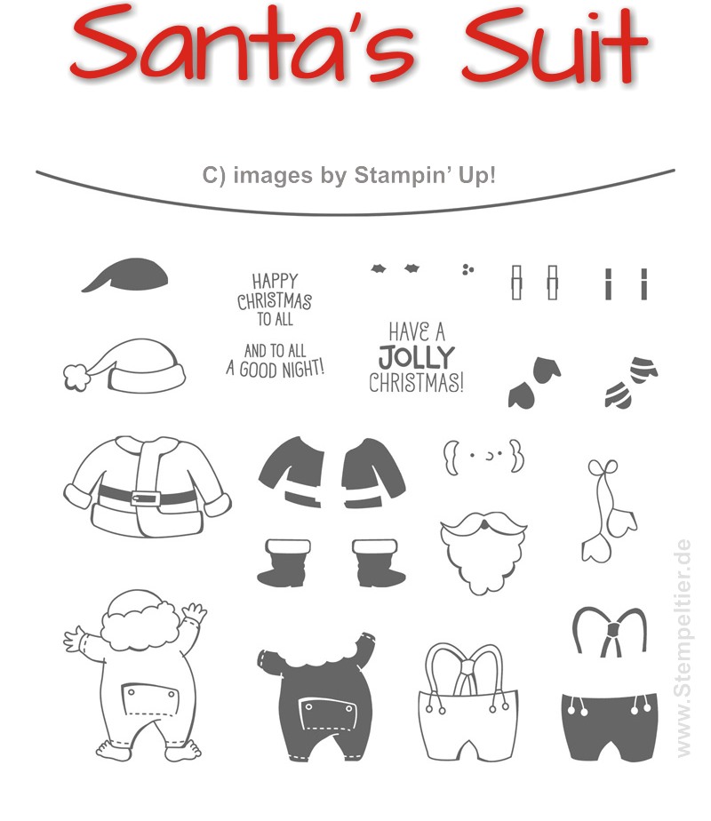 144827G stampin up santas suit stamps bundle santa clause nikolaus weihnachtsmann