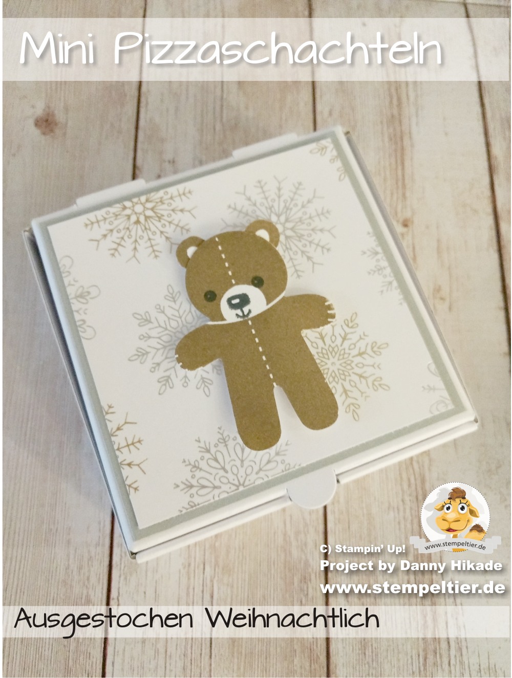 stampin up blog DSP year of cheer designerpapier pizza schachtel karton teddy ausgestochen weihnachtlich stempeltier