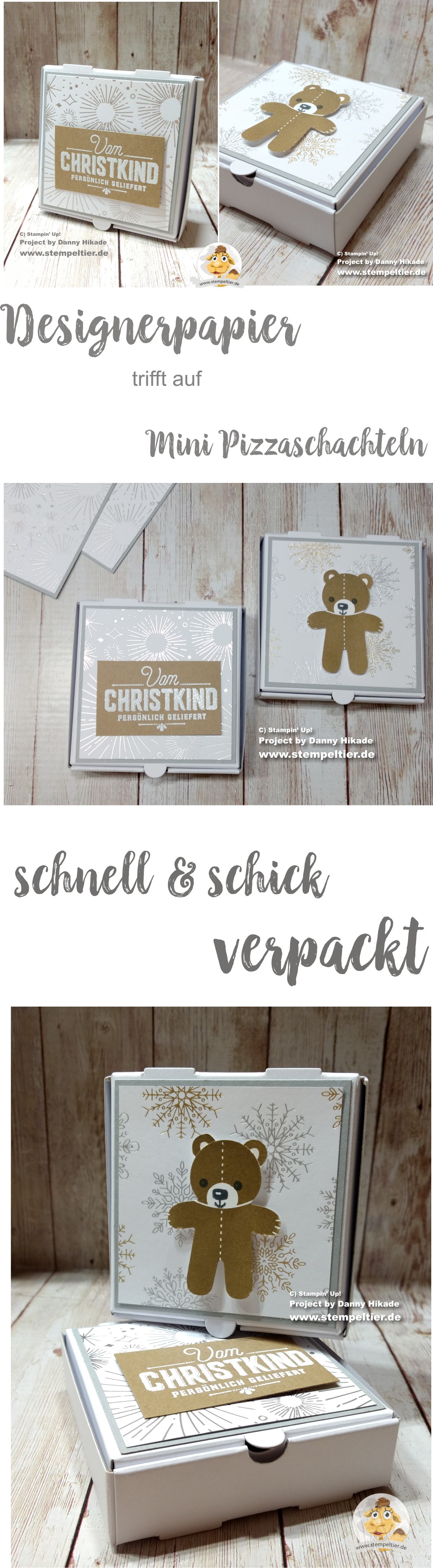 stampin up blog designerpapier weihnachten verpackung pizzaschachtel box winterfreuden DIY stempeltier