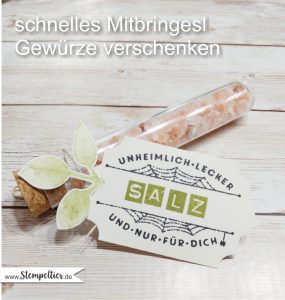 stampin up etikett röhrchen verpacken geschenk gewürz diy