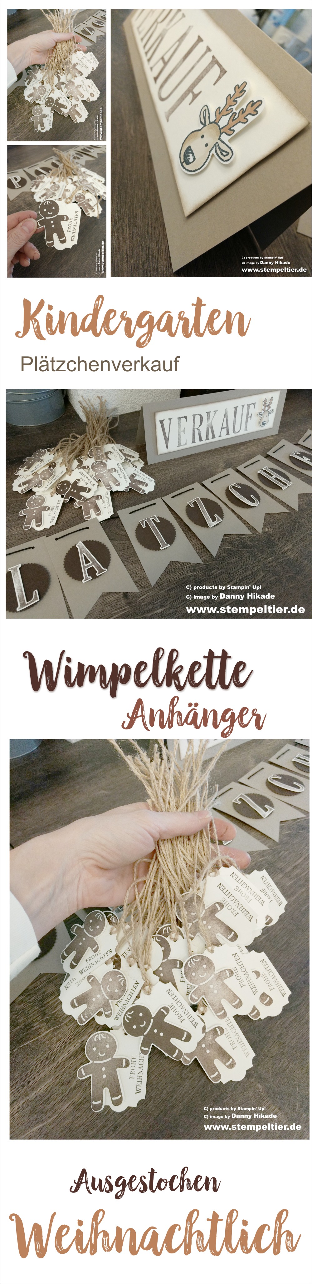 stampin up plätzchen verkauf wimpelkette girlande deko adventsmarkt ausgestochen cookie cutter christmas