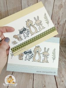 Stampin Up SAB 2018 furry friends Waschbär Bär Hase Schnecke