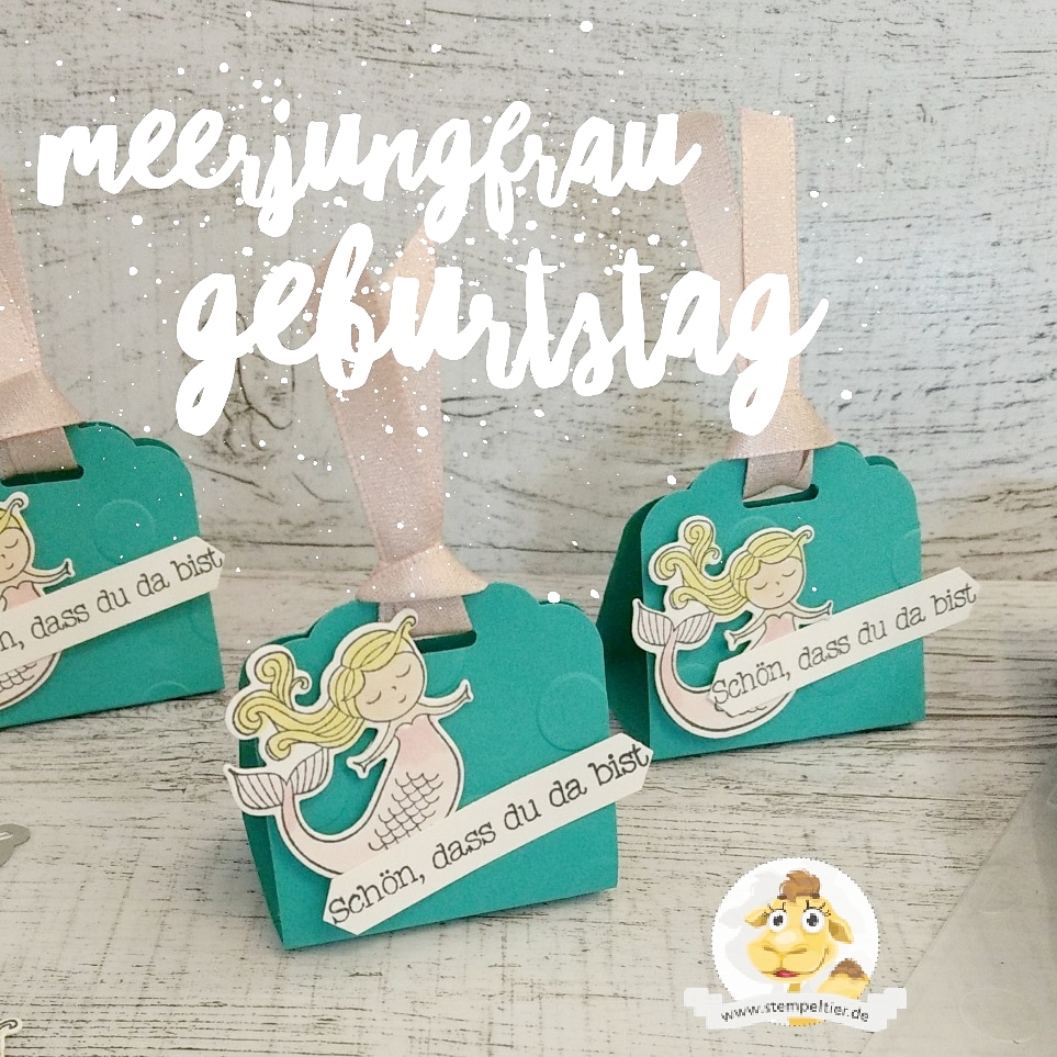 stampin up einfach zauberhaft meerjungfrau kindergeburtstag mottoparty mermaid stempeltier goodies gewelltes etikett scalloped tag punch