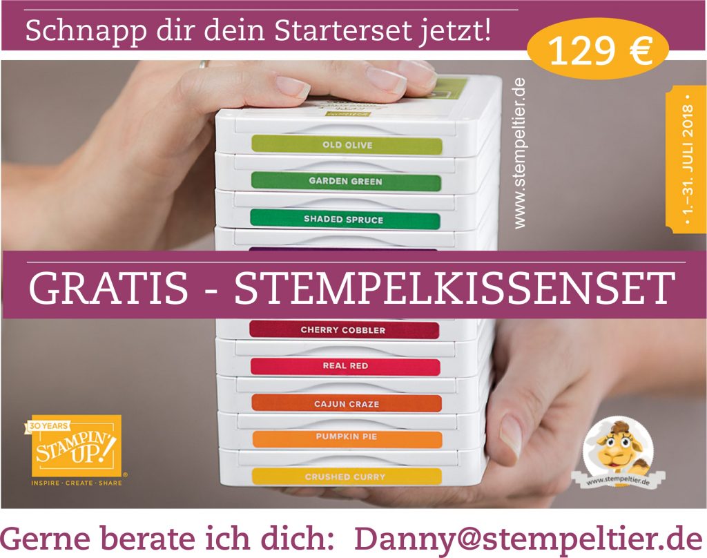 stampin up gratis stempelsets aktion stempekissen geschenkt juli 2018 stempeltier demo werden team starterset su