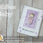 stampin up süßes baby wiegenfest geburt karte mädchen stempeltier girl