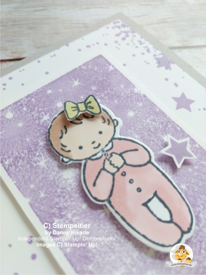 stampin up süßes baby wiegenfest geburt karte mädchen stempeltier girl 2