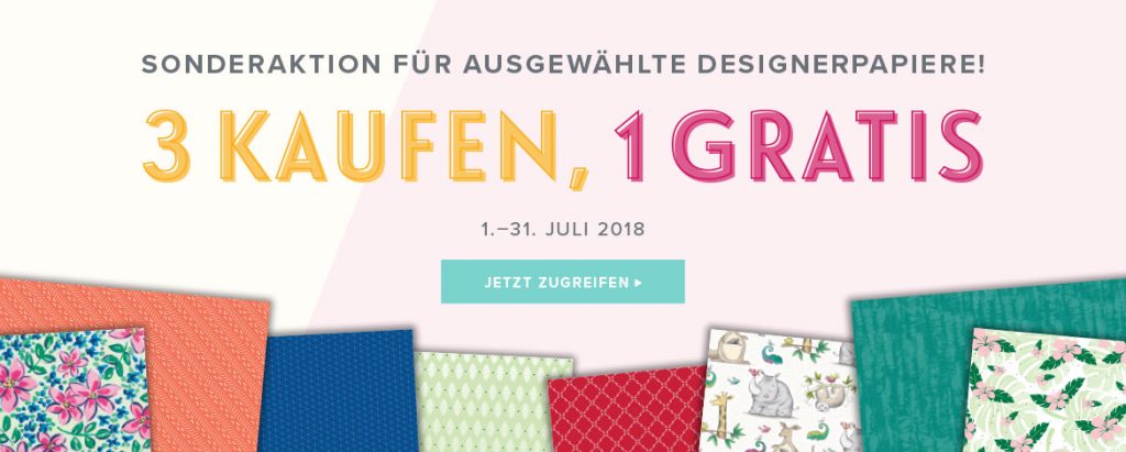 stampin up designerpapier aktion juli 2018 stempeltier