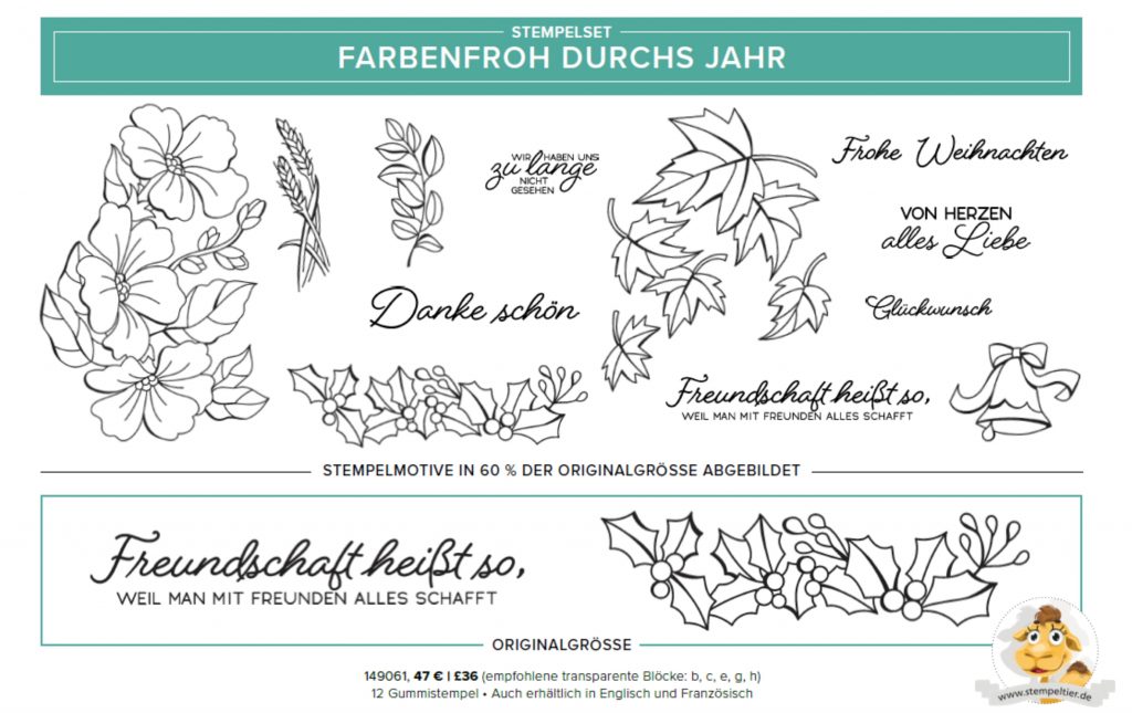 stampin up farbenfroh durchs jahr stempelset