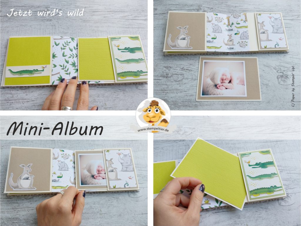 stampin up jetzt wirds wild tiere animal expedition dsp minialbum fotoalbum