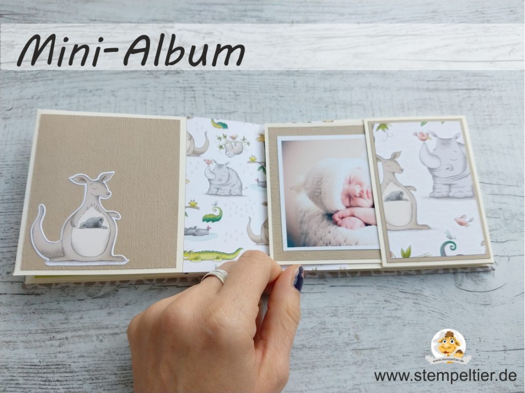 stampin up minialbum baby jetzt wirds wild animal expedition dsp minialbum fotoalbum