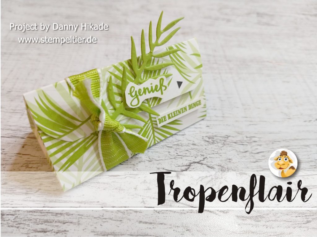 stampin up tropenflair dreiecksbox stempeltier verpackung tropical escape dsp