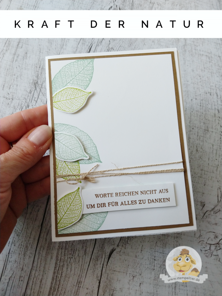 Stampin up kraft Poesie der Natur DSP Karte Herbst Blätter