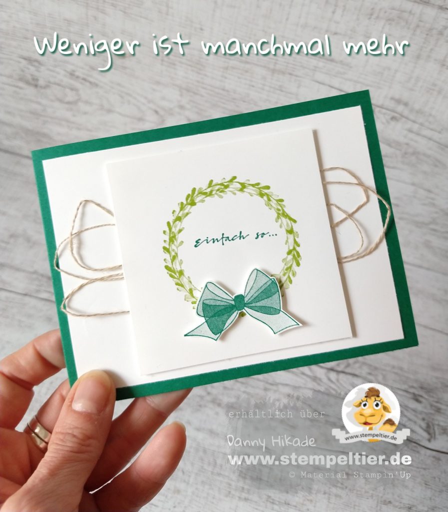 Stampin Up alles gute wishing you well Anfänger schleifen Kranz