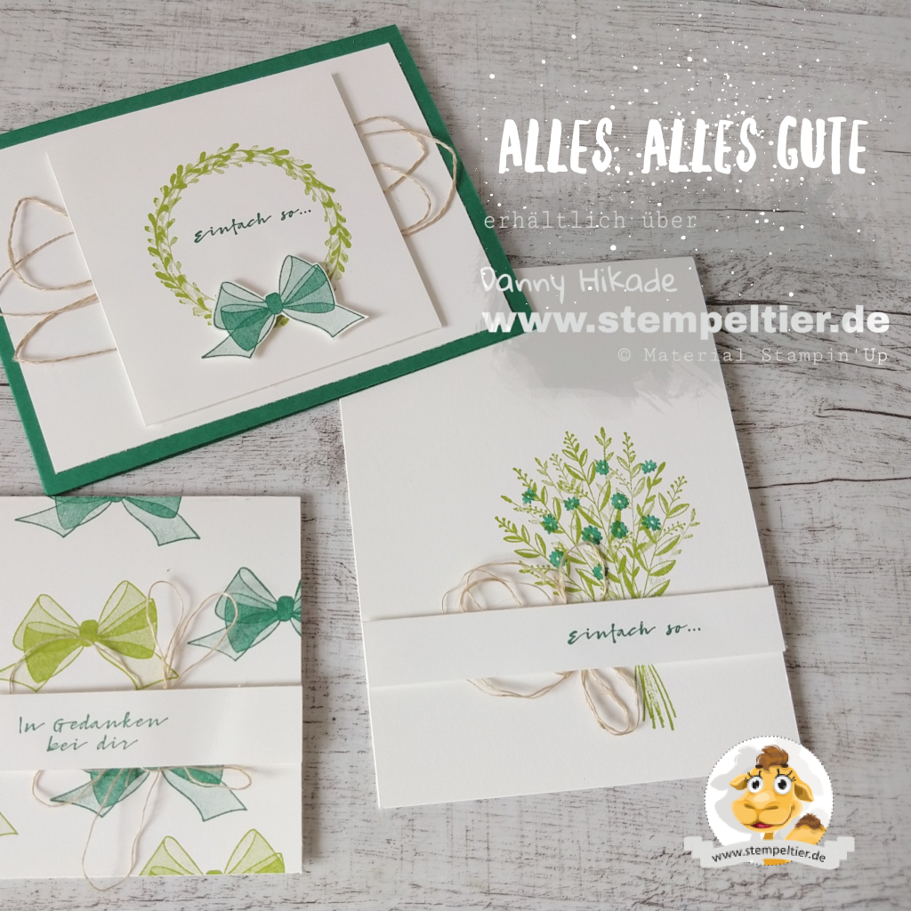 Stampin'Up Up alles gute Kartenset Anfänger schleifen Kranz 