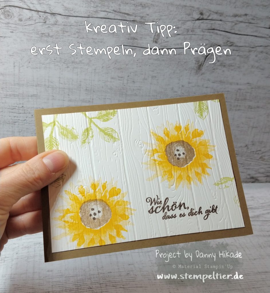 stampin up sonnenblume sunflower woodgrain herbstanfang stempeltier