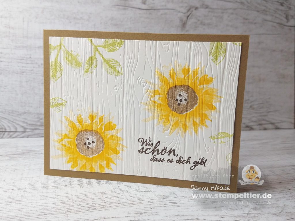 stampin up sonnenblume sunflower woodgrain herbstanfang stempeltier