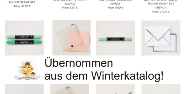 Übernommene Produkte aus dem Winterkatalog