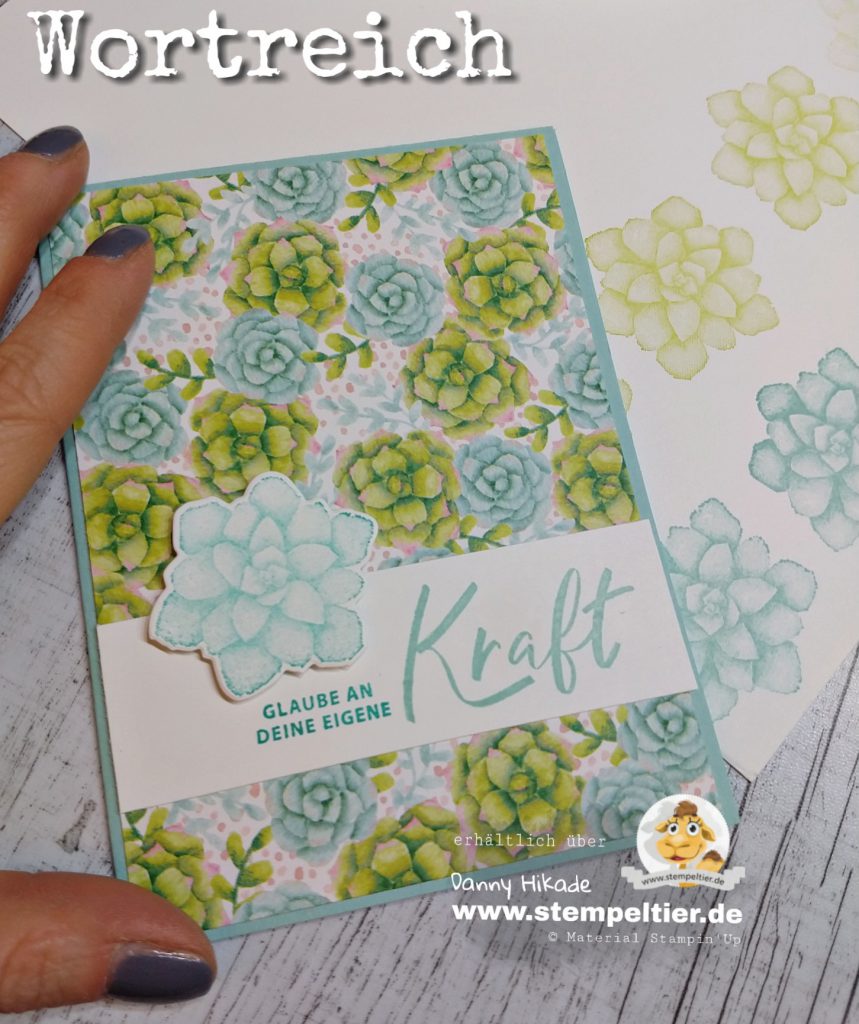 Stampin Up wortreich SAB Prämie 2019 painted seasons Sukkulenten