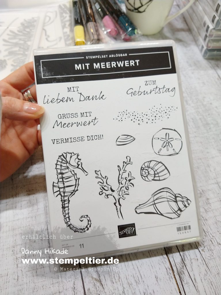 stampin up mit meerwert seepferdchen muscheln maritim stempeltier