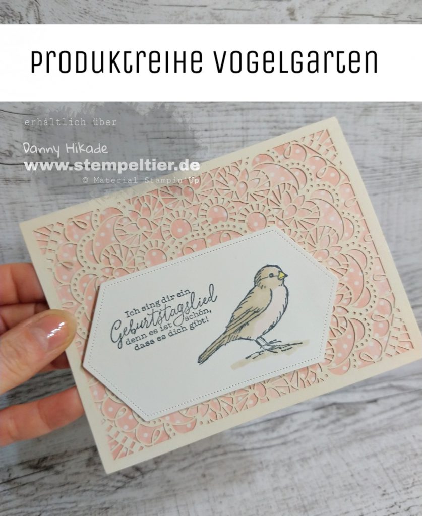 stampin up vogelgarten lasergeschnittene Karten metalldose vogelgruß vögel bird ballad