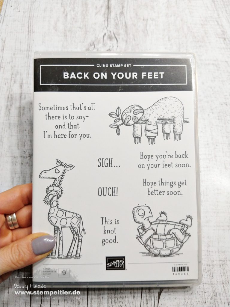 stampin up back on your feet giraffe schildkröte gute besserungskarte