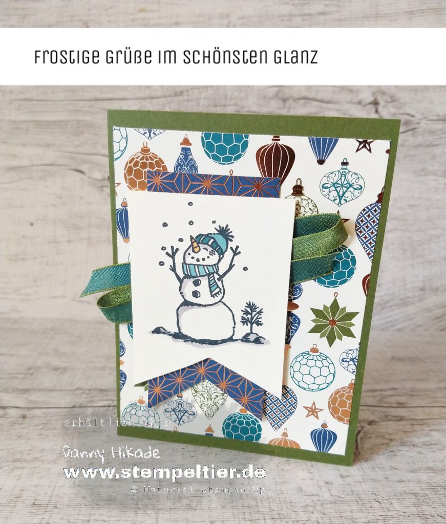 stampin up stempeltier schöner glanz frostige Grüße schneemann