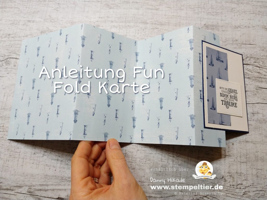 Stampin Up Meer der Möglichkeiten fun fold Karte Anleitung maritim Stempeltier