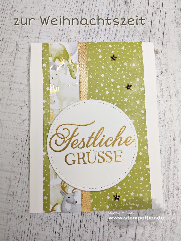 Stampin Up Produktmedley zur Weihnachtszeit hirsch stempeltier weihnachtskarte the most wonderful time festliche Grüße