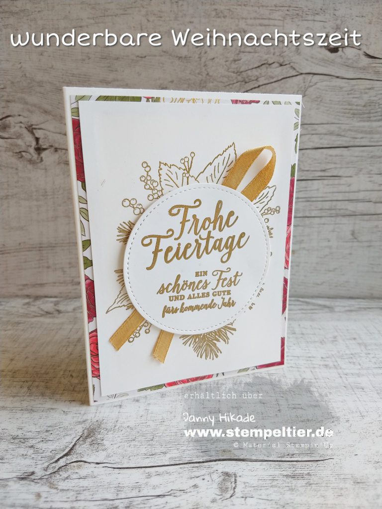 stampin up festagsrose wunderbare weihnachtszeit stempeltier weihnachtskarte