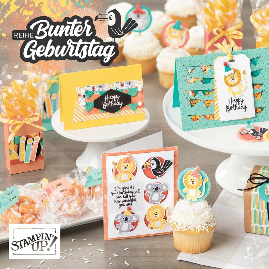 stampin up bunter Geburtstag Koala  zauber minikatalog 2020 stempeltier materialpaket