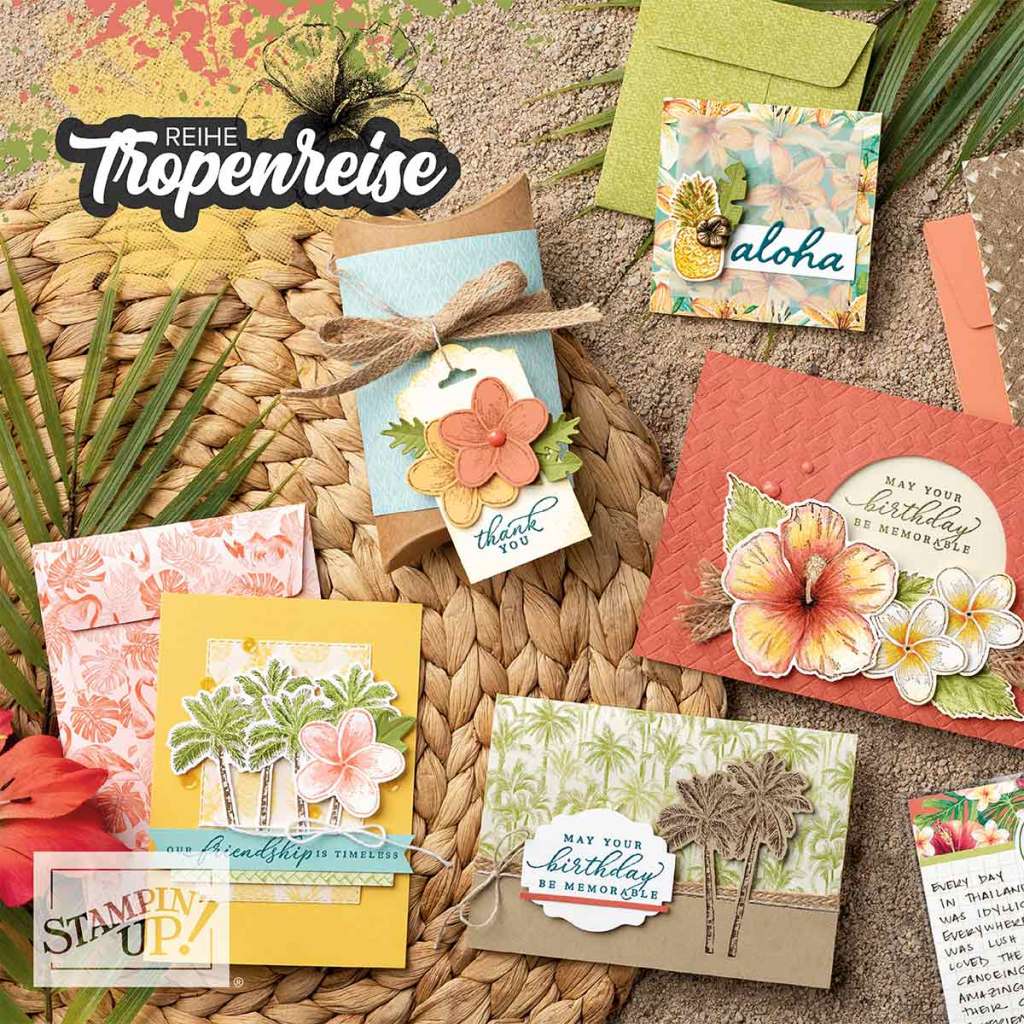 stampin up tropenreise minikatalog 2020 stempeltier materialpaket