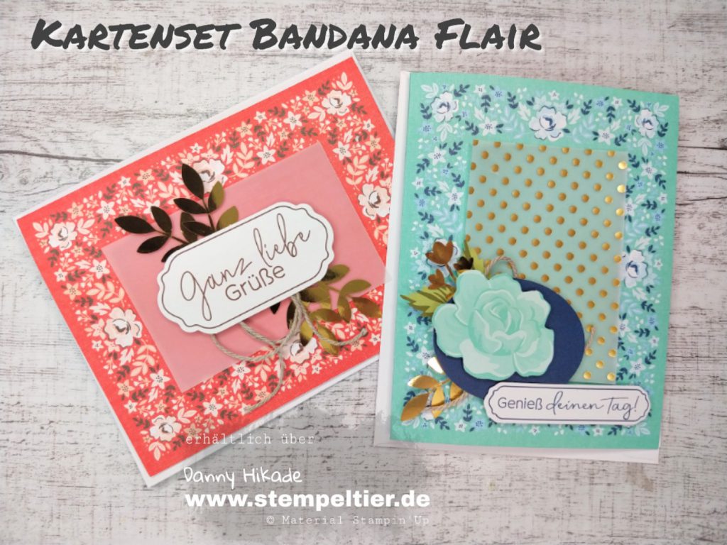 Stampin' Up saleabration 2020 SAB kartenset Bandana Flair Stempeltier