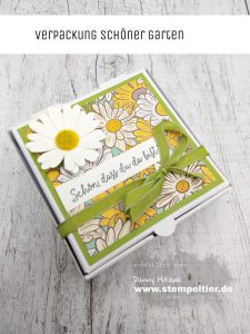 stampin up ornate garden schöner garten DSP Gänseblümchen Verpackung pizzabox Daisy Punch stempeltier