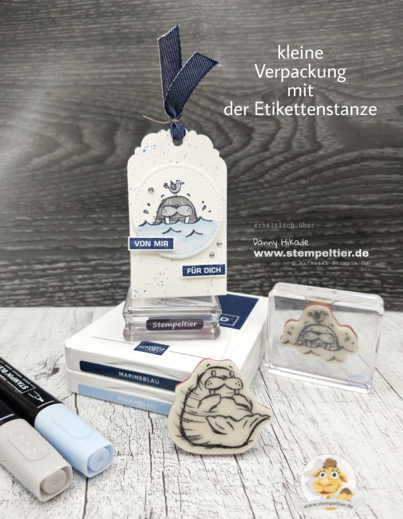 stampin up geschenk goodie verpackung Anleitung walroß well walrus be friends anhänger etikett stempeltier