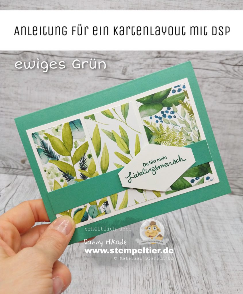 Stampin Up Anleitung Kartensketch Layout Ewiges Grün Stempeltier