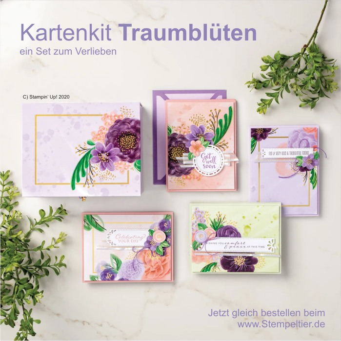 stampin up kartenset traumblüten stempeltier blüten ideen