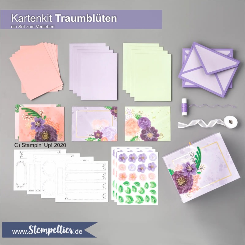 stampin up kartenset traumblüten stempeltier blüten