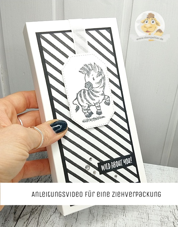 Stampin Up Anleitung ziehverpackung Servietten zebra video