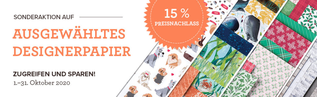 stampin up designerpapier aktion oktober 15% sparen stempeltier sammelbestellung DSP Plus pakete