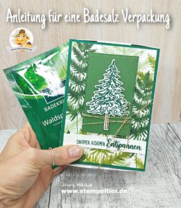 stampin up anleitung badesalz verpackung kneipp waldspaziergang in the pines stempeltier video