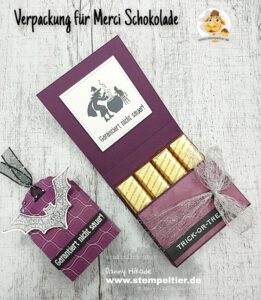 stampin up verpackung merci schokolade halloween anleitung video stempeltier