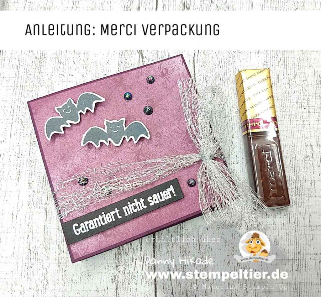 stampin up verpackung merci schokolade halloween anleitung video stempeltier