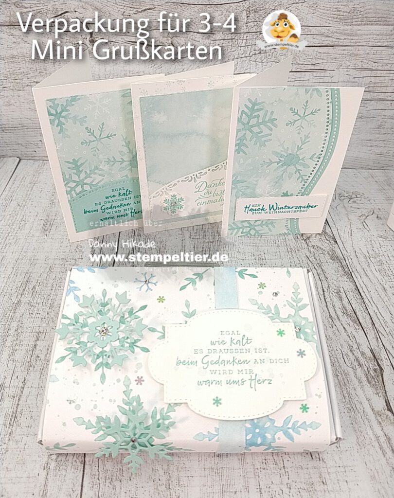 Stampin Up Mini paper pumpkin Schachtel Verpackung grußkarten Schneeflocken Traum