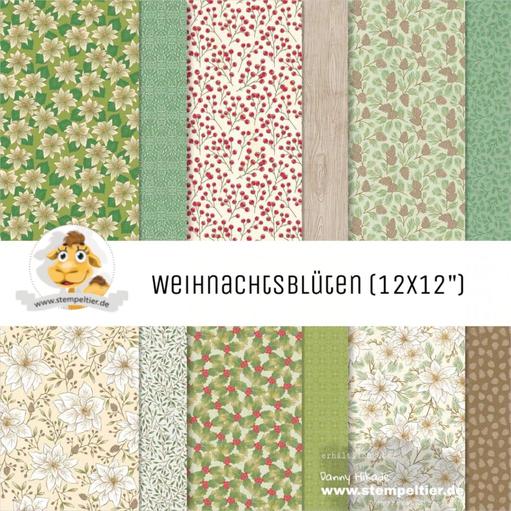 stampin up designerpapier Weihnachtsblüten weihnachtsstern sale angebot DSP