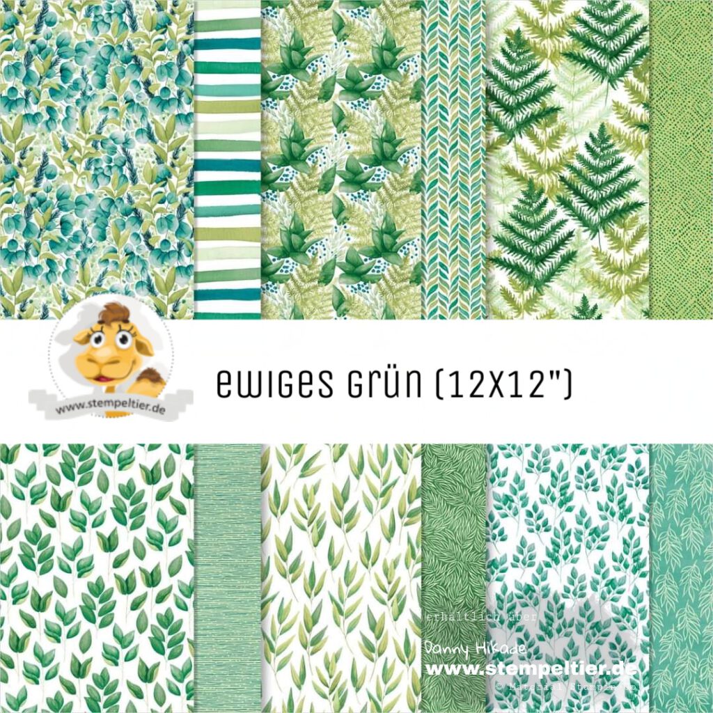 stampin up designerpapier ewiges grün sale angebot 15% stempeltier