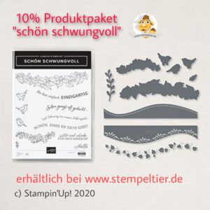 stampin up produktpaket schön schwungvoll stempeltier