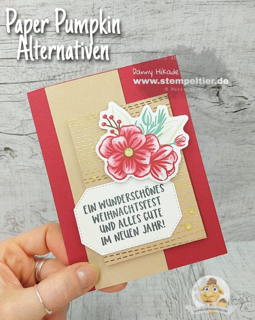 stampin up paper pumpkin feiertage voller freude stempeltier alternativ Weihnachtskarte